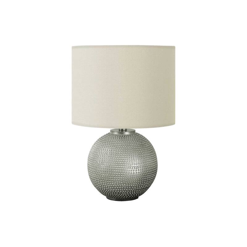 Lighting, 19"h, Table Lamp, Grey Resin, Ivory / Cream Shade, Modern