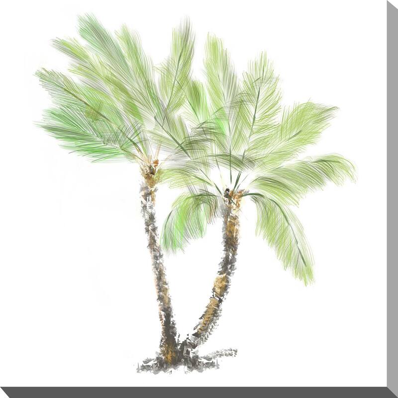 "Palm Tree on White I" Print on Canvas