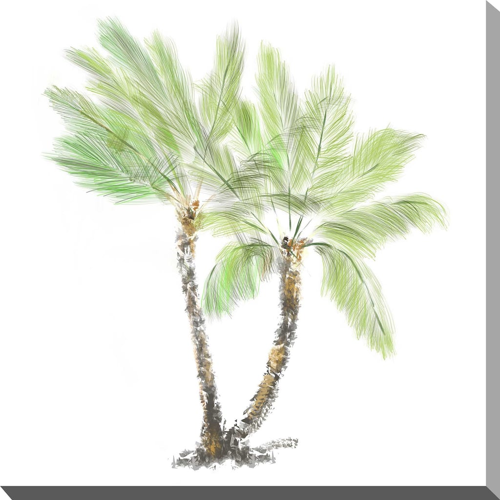 "Palm Tree on White I" Print on Canvas