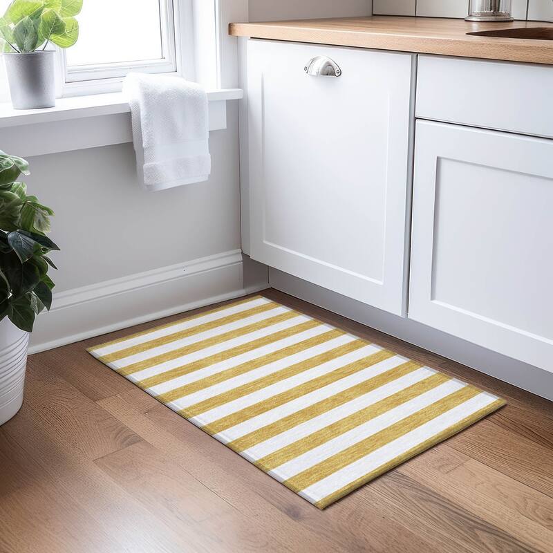Almiro Stripe Weather Resistant Classic Meets Modern Outdoor Rug