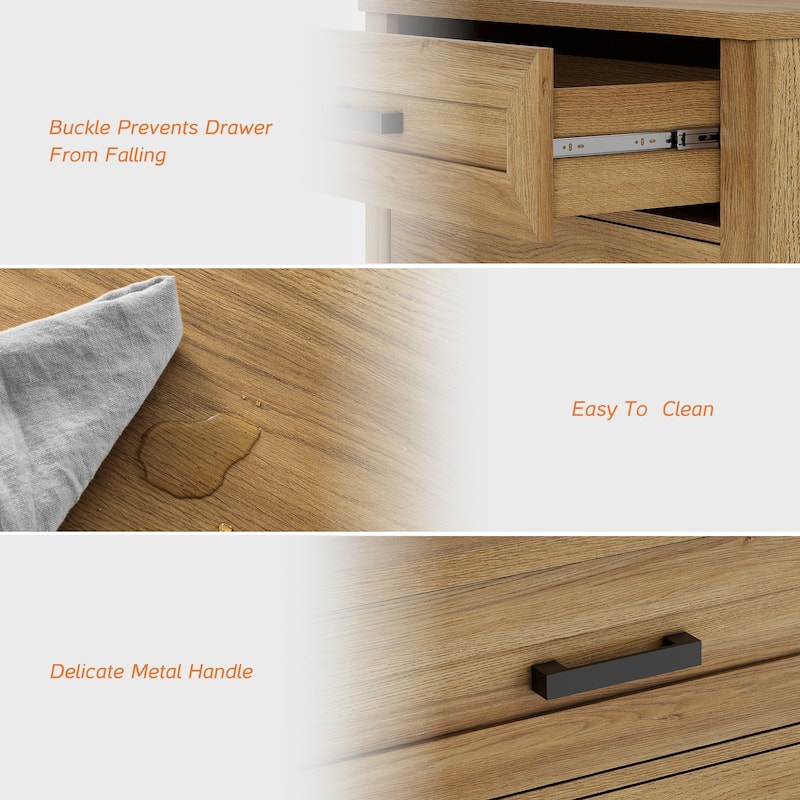 Wooden Dresser for Bedroom with 6 Drawers, 2 in 1 12 Drawer Farmhouse Storage Cabinet