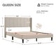 preview thumbnail 32 of 70, Spruce & Spring Eleanor Upholstered Platform Bed Frame with Vertical Stripe Headboard