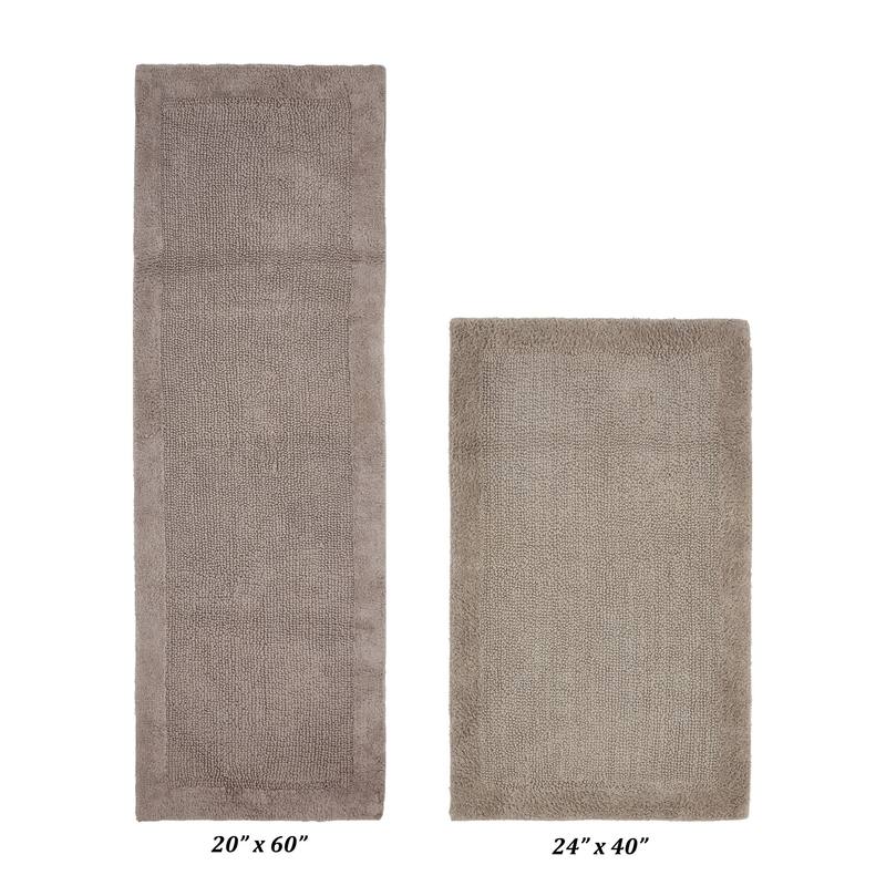Better Trends Bath Rugs Set 100% Cotton Tufted Soft Water Absorbent Bathroom Rug for Shower, Sink Bath Mats Edge Collection