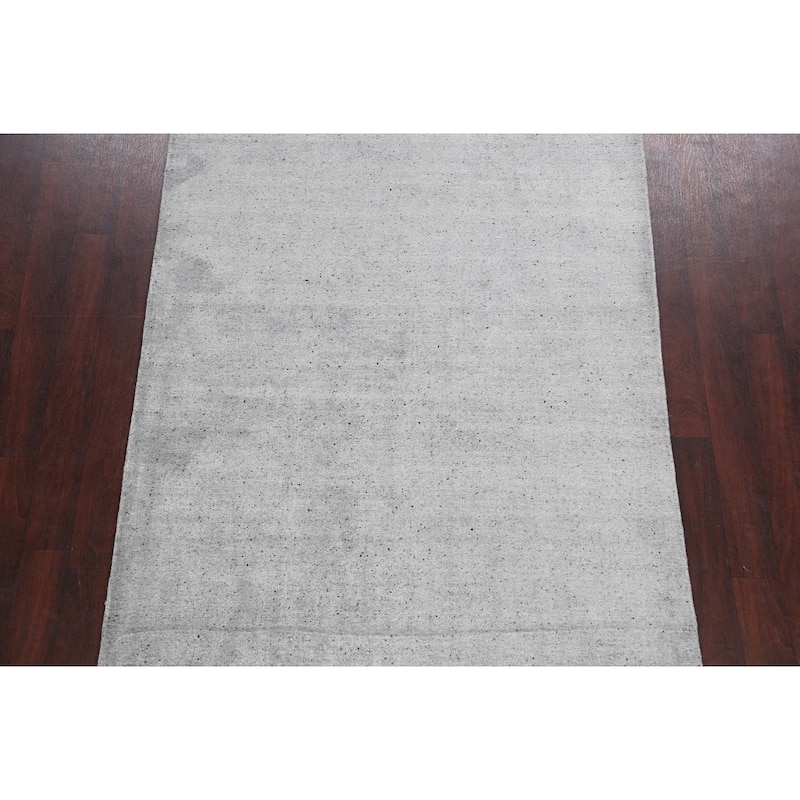 Solid Modern Gabbeh Oriental Area Rug Wool Hand-knotted Carpet - 4'11" x 7'10"