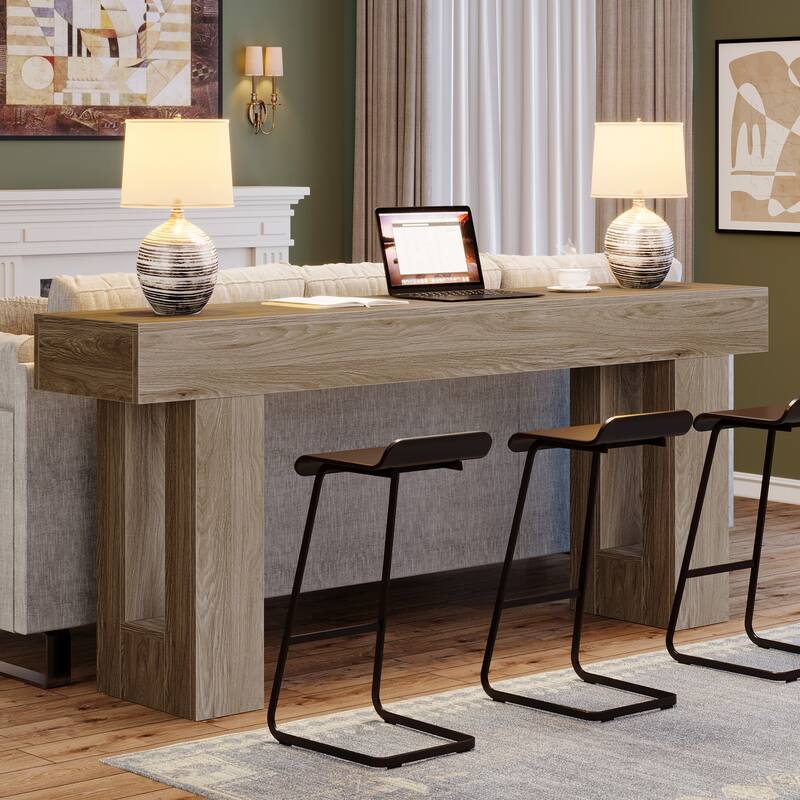 63-inch Wood Narrow Console Sofa Hallway Accent Table for Entryway