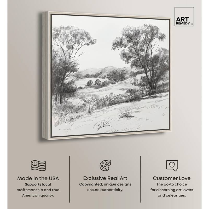 Charcoal Countryside Canvas by Art Remedy