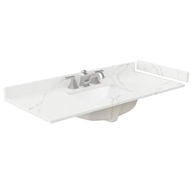 Wyndham Collection WCFQC348STOPUNS-Q 48" Quartz Vanity Top with