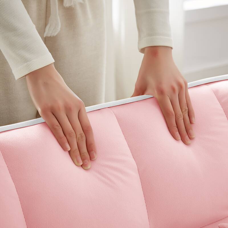 Convertible Sofa Bed with Adjustable Back, USB Charger, and Pillows for Living Room or Office