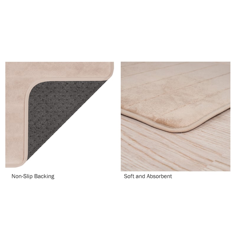 Oversized Bathroom Rug - Extra-Long Memory Foam Bath Mat with Nonslip Backing by Windsor Home