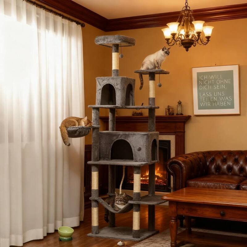 80" Tall Cat Tree Multi-Level Cat Tower