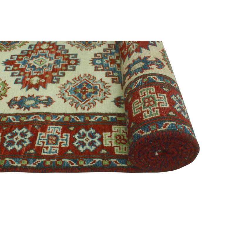 Kazak Olga Ivory/Red Runner - 2'7" x 19'10"