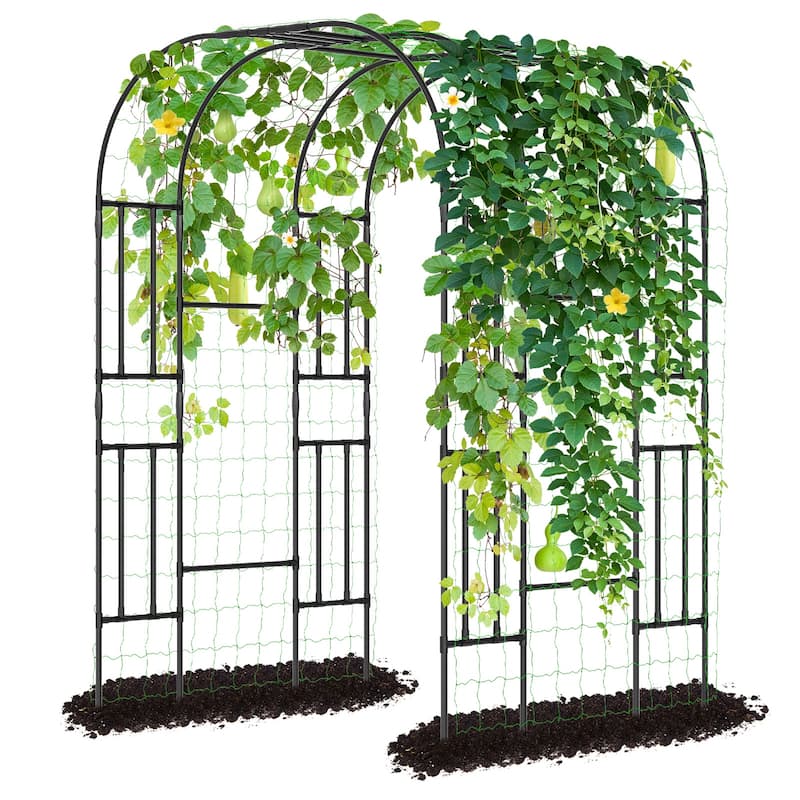 DoCred Garden Trellis for Climbing Plants, Outdoor Metal Trellis - ARCH
