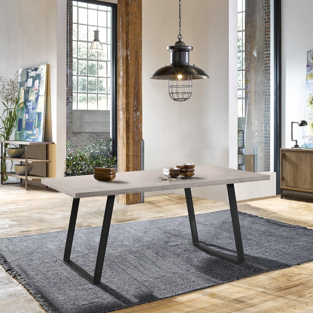 Coronado Rectangular Dining Table with Grey Cement Top