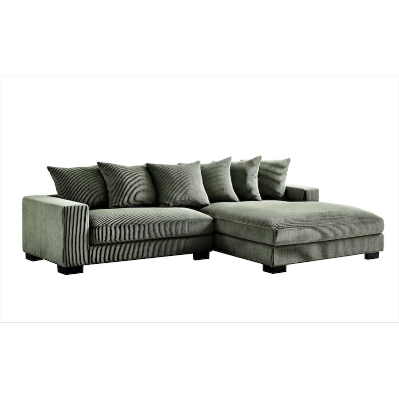 Us Pride Furniture Payan 102.4" Wide Corduroy L-Shape Sectional Sofa