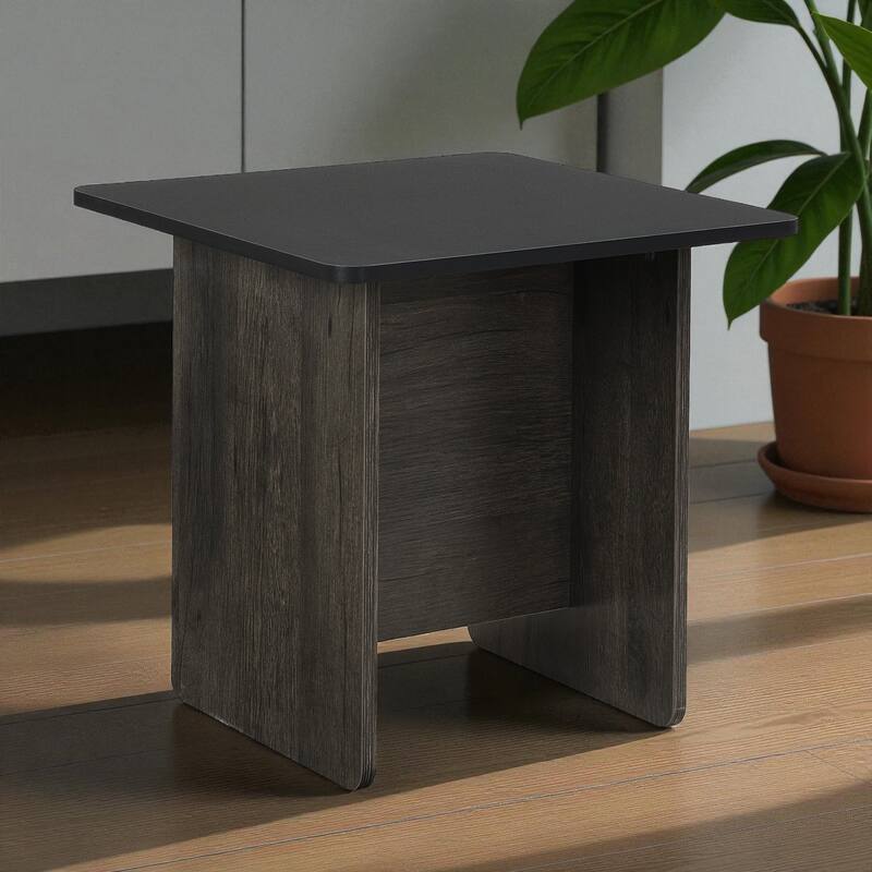 Modern Light Luxury Coffee Table Set of 2, Square Center and Side Table with Metal Frame for Living Room