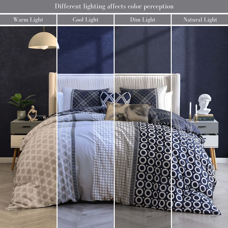 Bebejan Vertigeo 100% Cotton Sateen 5 Piece Reversible Comforter Set