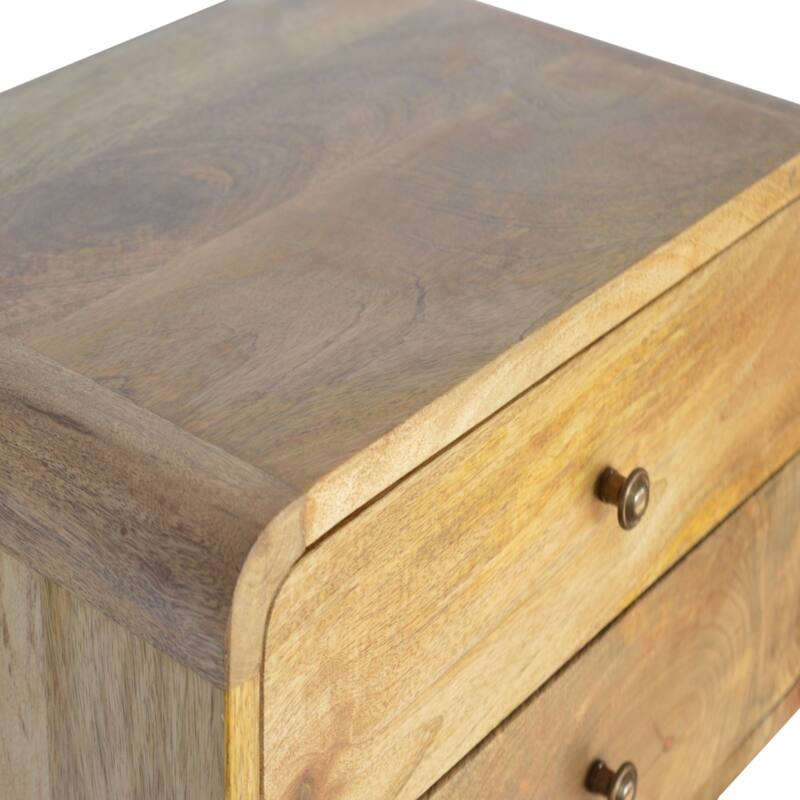 Artisan Furniture Solid Wood Oak-ish 2 Drawer Floating Nightstand,Beige