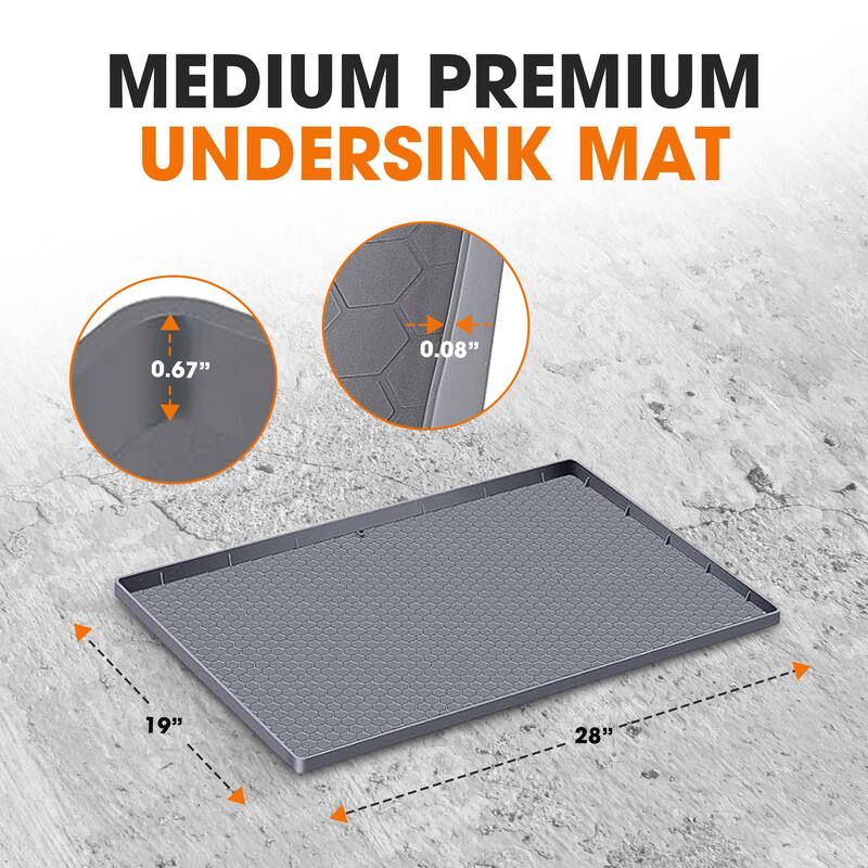 Cheer Collection Waterproof Silicone Under Sink Mat with Raised Edges