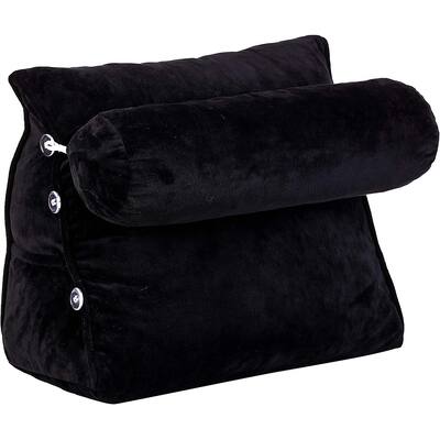 Cheer Collection Wedge Shaped Support Pillow and Bed Rest Cushion for Reading, Gaming, Watching - with Adjustable Neck Pillow