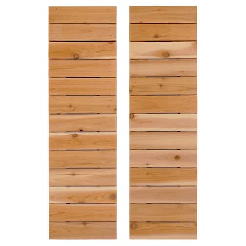 Horizontal Slat Board & Batten Exterior Shutters Pair