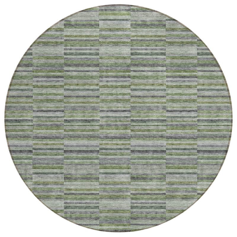 HomeRoots Striped Transitional Rectangle Outdoor Rug