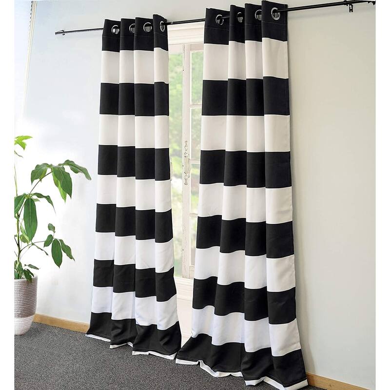 DriftAway Mia Woven Stripe 100% Blackout Thermal Insulated Window Curtain