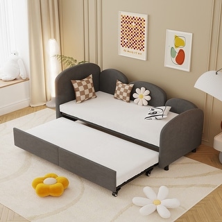 Twin Size Upholstered Daybed with Storage Drawers Sofa Bed Daybed Frame