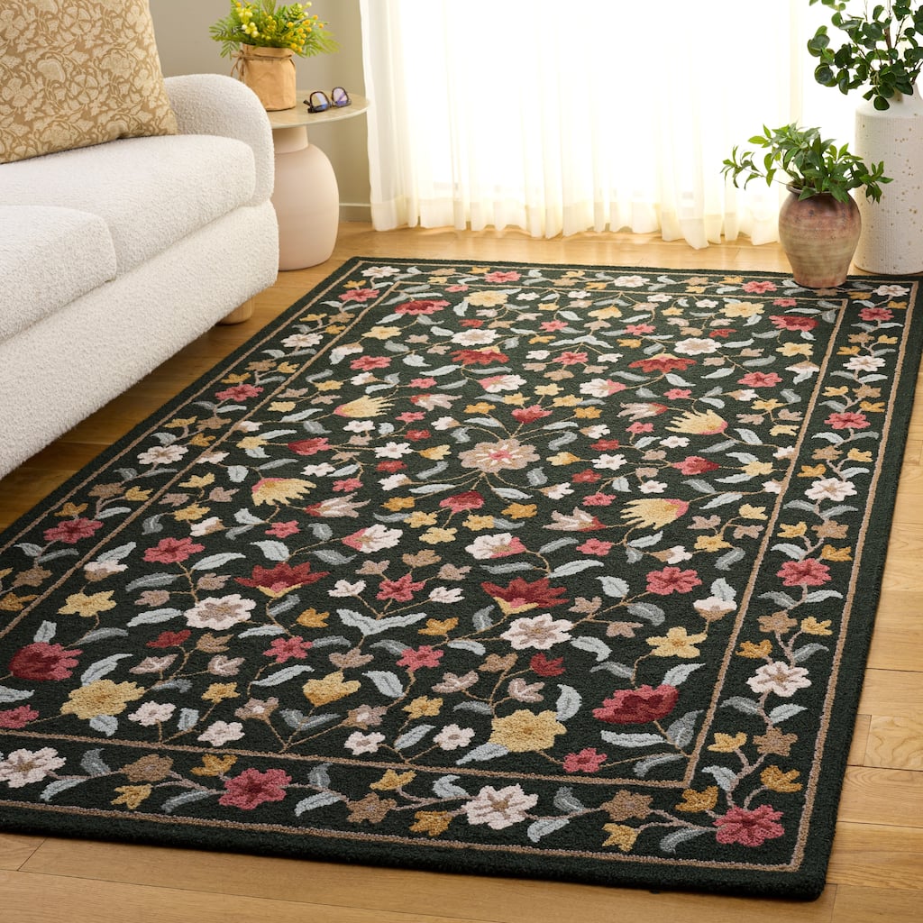 SAFAVIEH Handmade Chelsea French Country Floral Rema Wool Area Rug