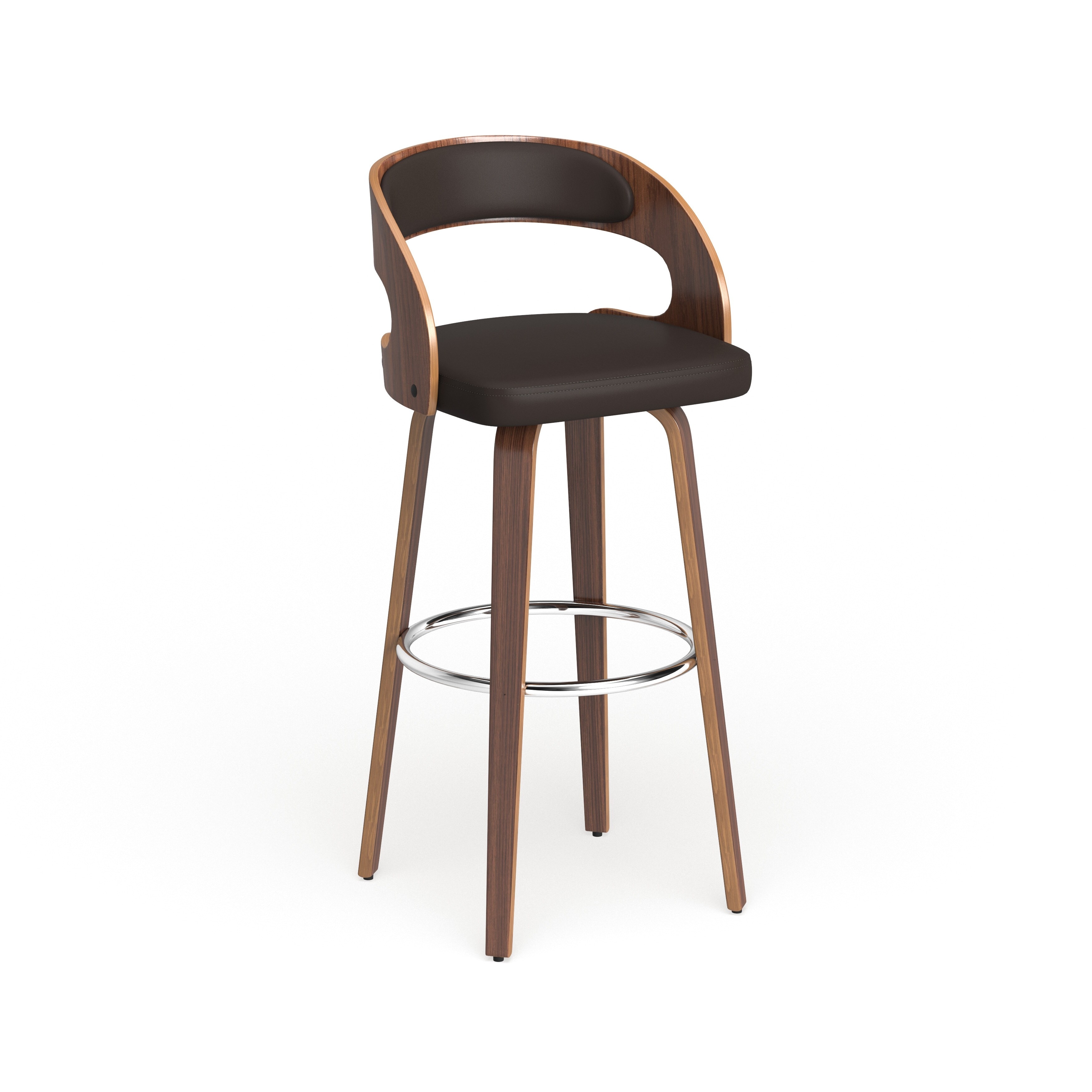 Armen Living Shelly Counter Or Bar Height Swivel Barstool On Sale Overstock 20370429 Brown And Walnut Bar Height 29 32 In