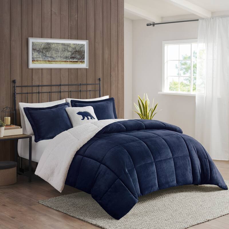 Woolrich Alton Plush to Sherpa Down Alternative Comforter Set