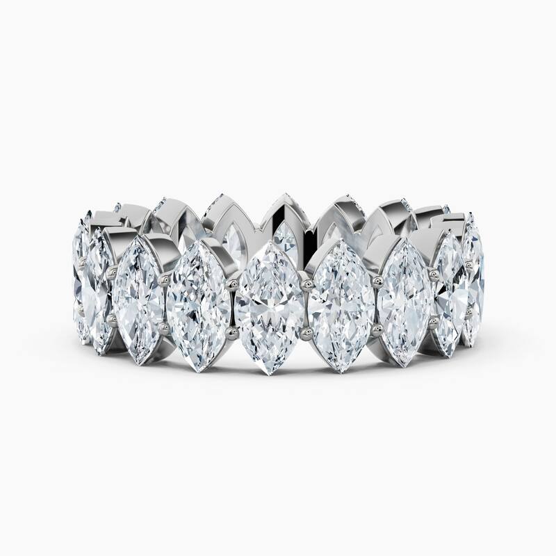 Auriya 14k Gold Marquise North-South Lab Grown Diamond Eternity Band 2.70 - 10.50 ct. tw. (F-G, VS) - 7.20 ct. wt. - 8 - White