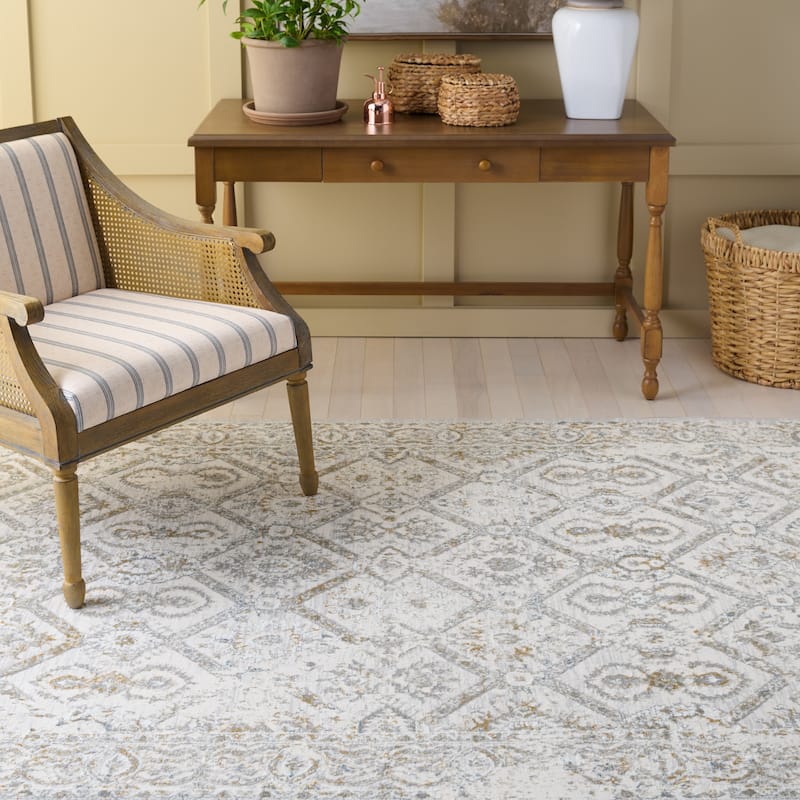 Martha Stewart by SAFAVIEH Edlira Rug - 5'3" x 7'6" - Ivory/Grey Gold