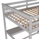 preview thumbnail 41 of 82, Space-Saving Loft Bed with Storage Shelves and Desk, Solid Wood Loft Bed Frame with Ladder and Guardrail for Kids Teens Adults