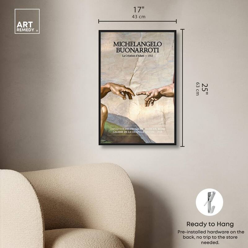 Touching Fingers Canvas by Art Remedy