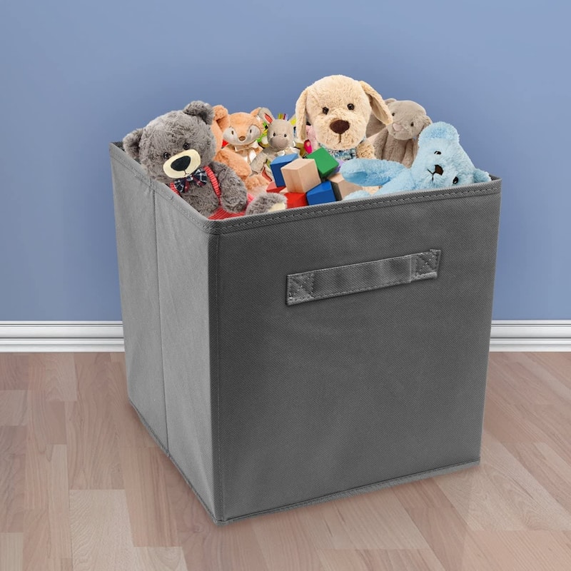 Foldable Storage Cube Basket Bin 6 Pack Grey - 11 x 10.5 x 10.5 inches