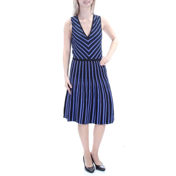 Purple Sleeveless Knee Length Dress