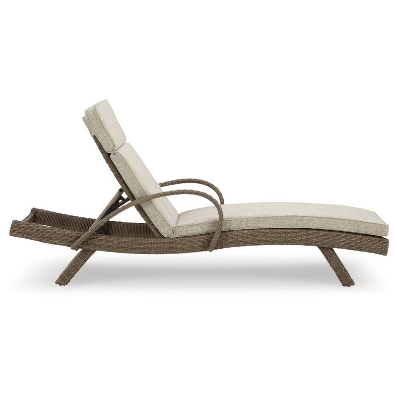 Signature Design by Ashley Beachcroft Beige Outdoor Chaise Lounge with Cushion - 30.13" W x 79.38" D x 39.75" H