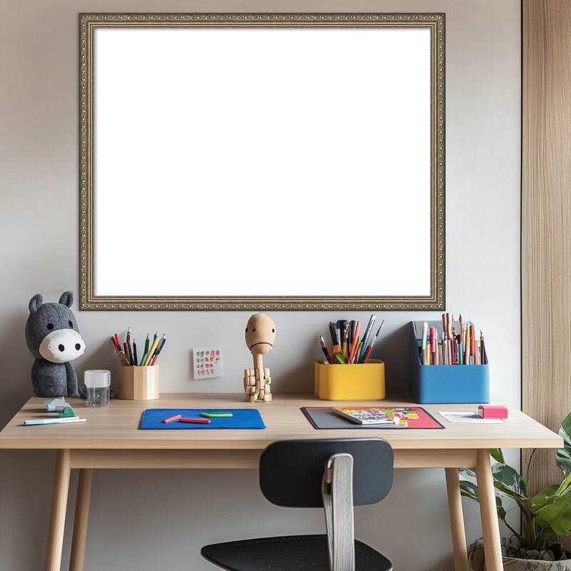 Amanti Art Parisian Silver Framed Dry Erase Magnetic Board