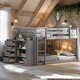 preview thumbnail 2 of 11, Kids and Baby Full over Full Bunk Bed with 4 Drawers and 3 Shelves