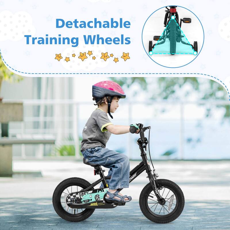 Costway 12"/14"/16"/18" Kids Training Bike with Removable Training