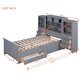 preview thumbnail 5 of 12, Twin Wood Storage Platform Bed w/ Vertical All-in-One Cabinet, Gray