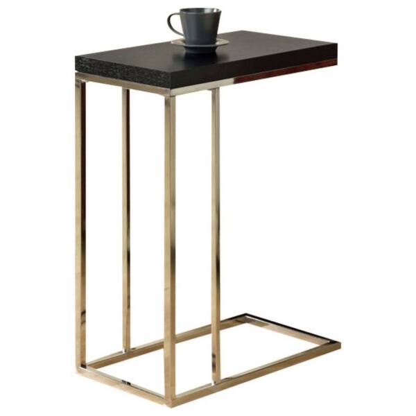 Shop Offex Cappuccino Hollow Core Chrome Metal Accent Table On Sale Overstock 31492168