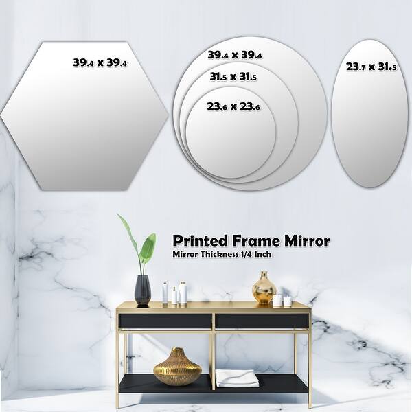 Designart Capital Gold Sleek 12 Glam Mirror Oval Or Round Wall Mirror Pink Overstock 28004104