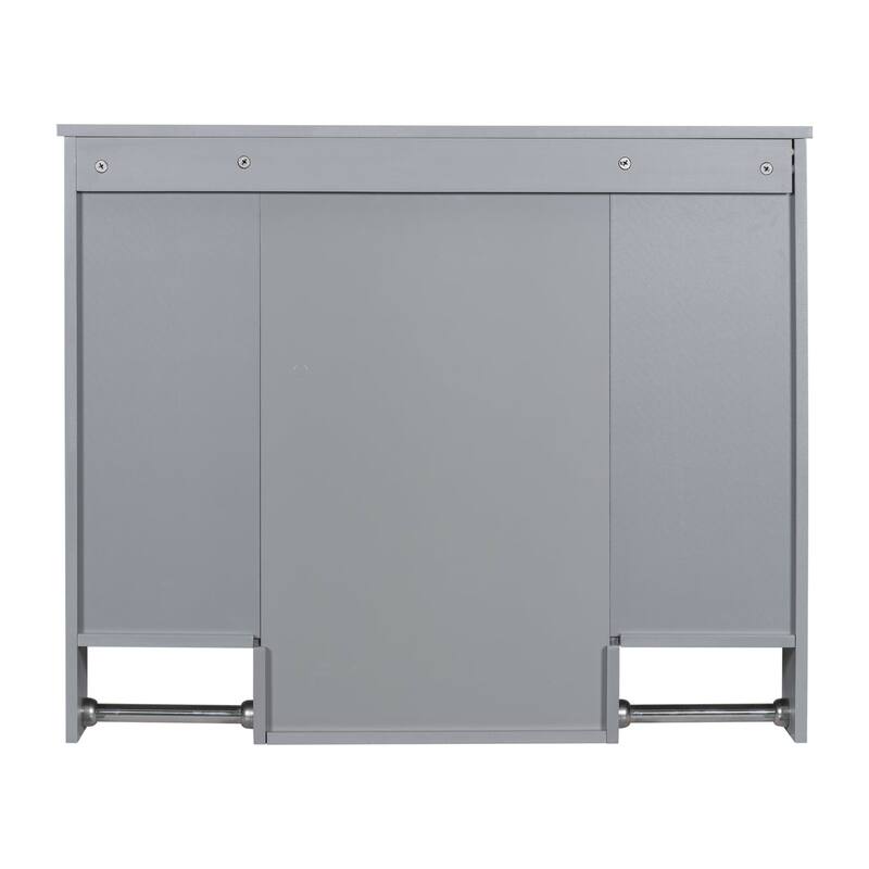 Plywood Freestanding Bathroom Vanity Set in Maple with Integrated Ceramic Sink with Drain - 36" x 18"