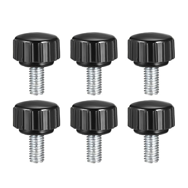 M5 x 10mm Male Thread Knurled Clamping Knobs Grip Thumb Screw on Type 6 Pcs
