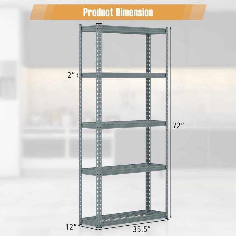 Costway 1/2/3/4 PCS 5-Tier Heavy Duty Storage Shelf Storage Utility