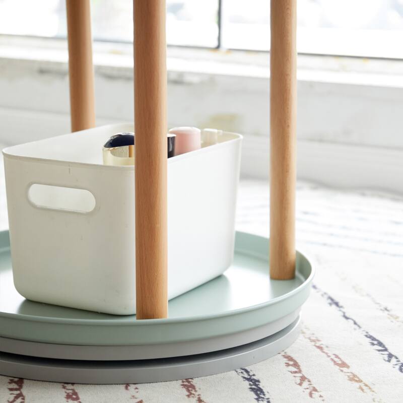 3 Tier Bookshelf Solid Wood Display Bookshelf Open Display Storage Shelf 360°Rotating Bookshelf Storage Rack