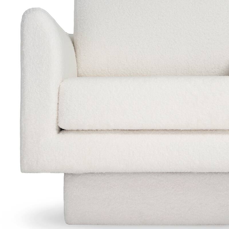 Boucle Swivel Chair with Thick Cushion