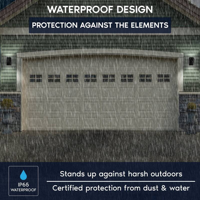 Luxrite Dusk to Dawn LED Modern Outdoor Wall Light, 12", Up or Up and Down Light, 3CCT 3000K-5000K, 20/30/40W, IP65, ETL