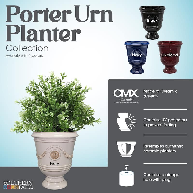 Southern Patio Porter Resin Urn Planter